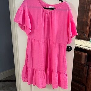 Velvet by Graham & Spencer Pink Ruffle Sleeve Dress